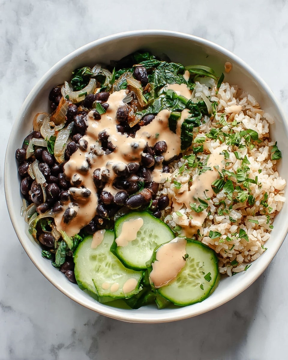 Black Bean Nourish Bowl with Creamy Ginger Dressing Recipe