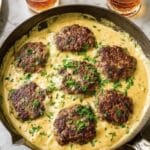 Oven Baked Hamburger Steaks with Homemade Gravy Recipe