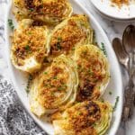 Roasted Cabbage with Parmesan Sauce and Pangrattato Recipe