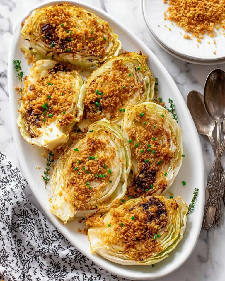 Roasted Cabbage with Parmesan Sauce and Pangrattato Recipe