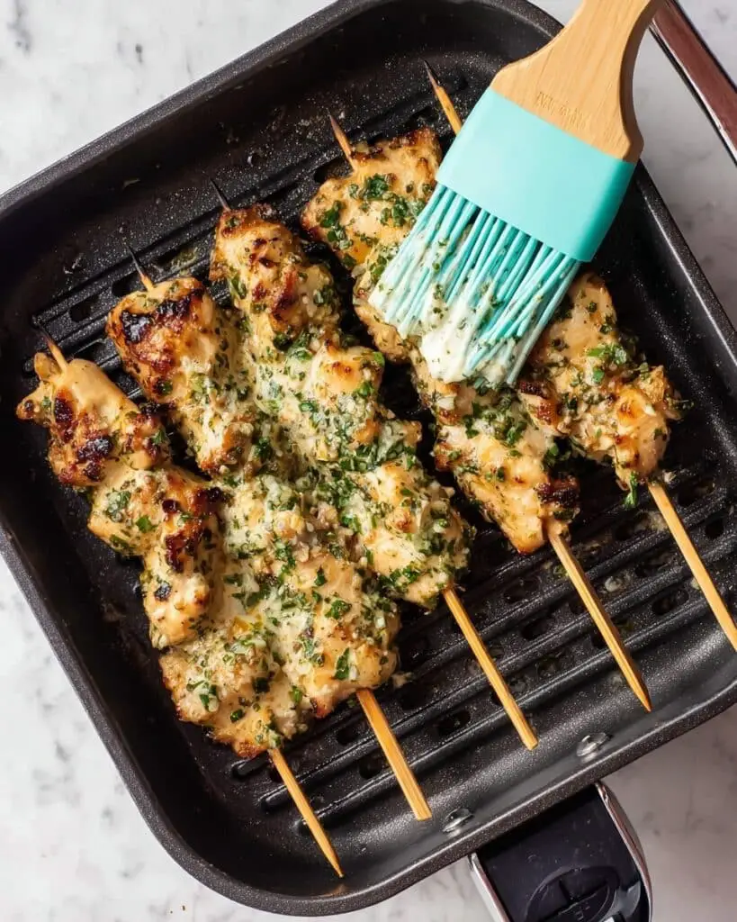 Air Fryer Garlic Parmesan Chicken Skewers Recipe
