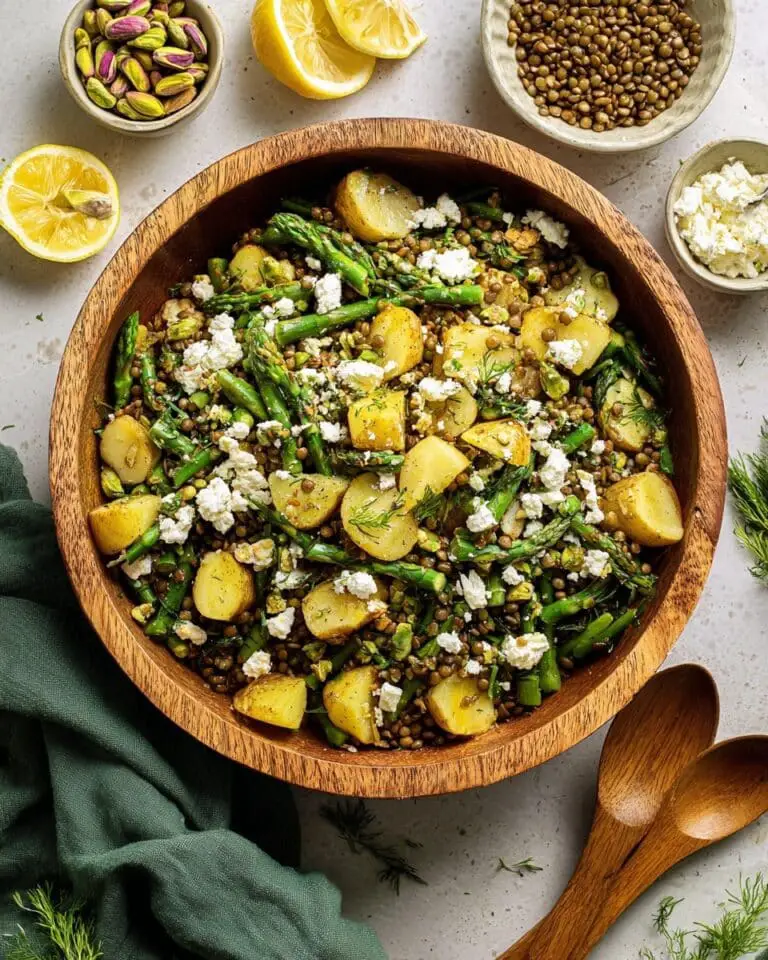Potato Asparagus Lentil Salad with Lemon Dijon Dressing Recipe