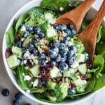 Blueberry Broccoli Spinach Salad with Creamy Poppy Seed Dressing Recipe