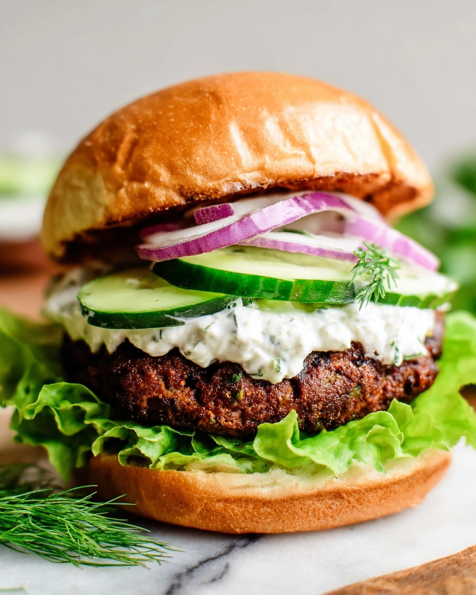 Greek Burgers with Feta and Tzatziki Sauce Recipe