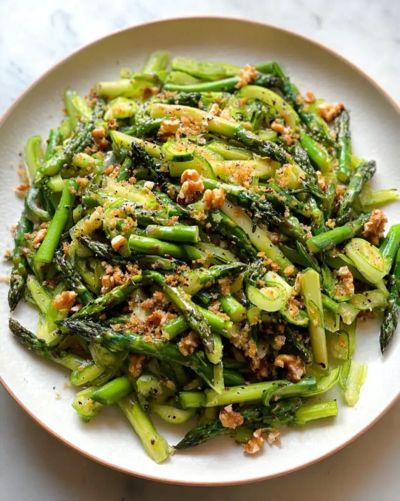 Raw Asparagus Salad with Walnuts and Parmesan Recipe