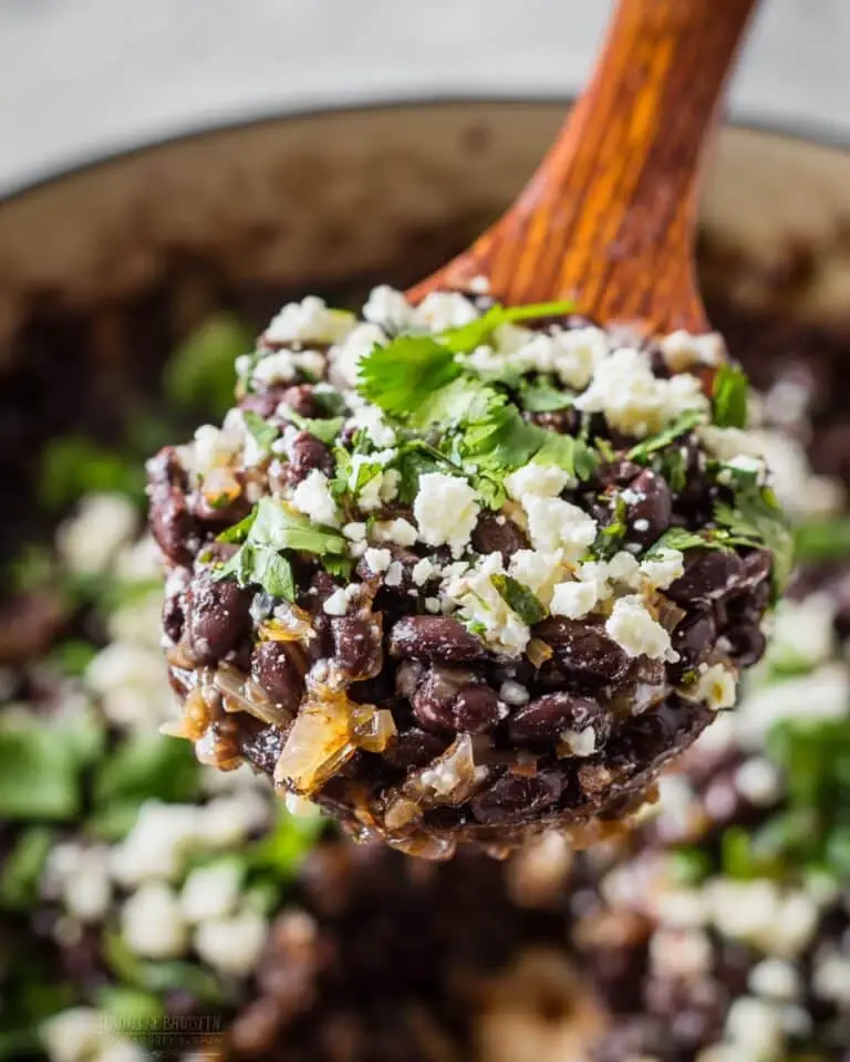 Creamy Mexican Black Beans with Cotija and Cilantro Recipe