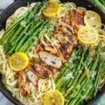 Creamy Lemon Grilled Chicken, Asparagus and Artichoke Pasta Recipe