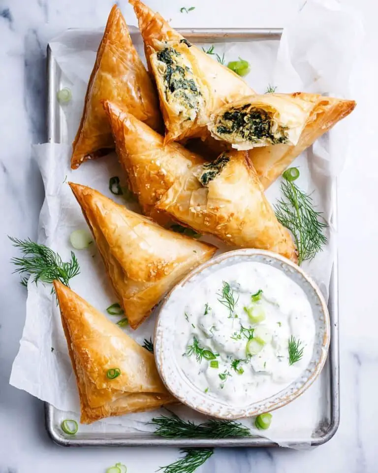 Ultra Crispy Spinach and Feta Triangles Recipe