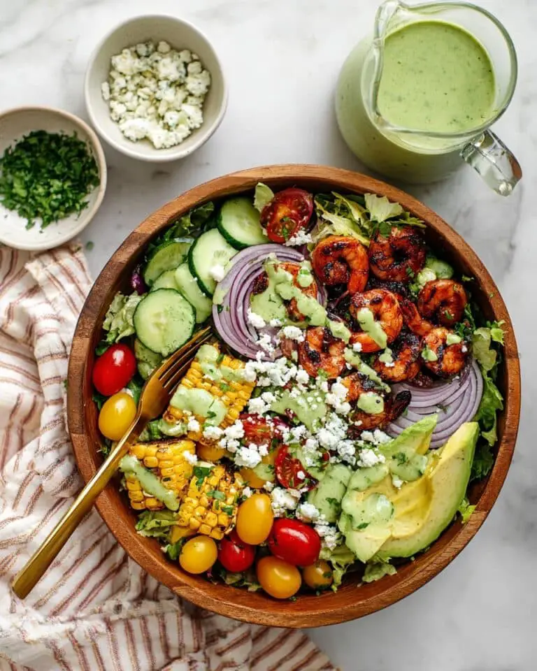 Blackened Shrimp Summer Salad with Corn and Feta Recipe
