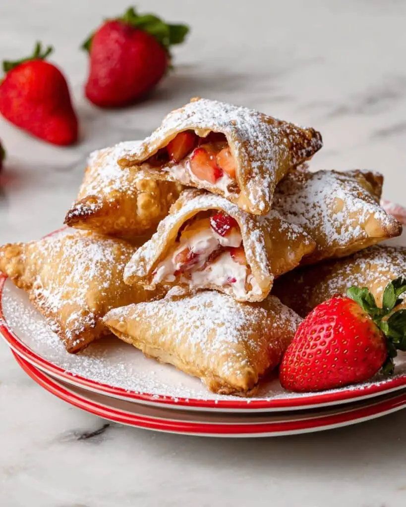 Air Fryer Strawberry Cheesecake Wontons Recipe