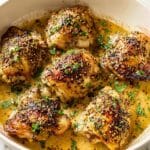 Oven Baked Chicken Thighs with Honey Mustard and Garlic Recipe