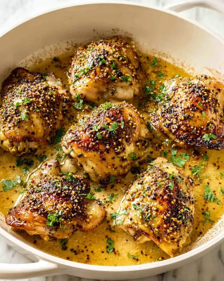 Oven Baked Chicken Thighs with Honey Mustard and Garlic Recipe