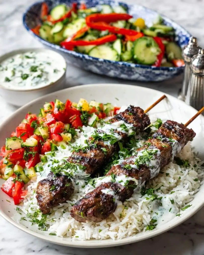 Grilled Lamb Kebabs with Yogurt Dipping Sauce Recipe