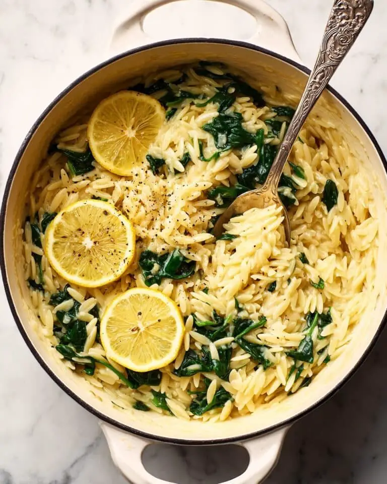 Creamy Parmesan Spinach Orzo Recipe