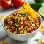 Grilled Corn Salsa with Tomatoes, Cilantro, and Lime Recipe