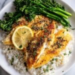 Baked Garlic Parmesan Flounder Recipe