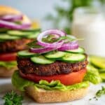 Greek Turkey Burger with Feta, Olives, and Lemon Yogurt Tzatziki Recipe