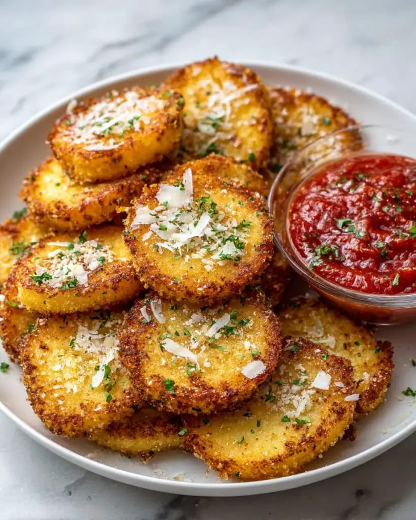 Easy Air Fryer Parmesan Polenta Cakes Recipe