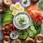 Bagel Board with Smoked Salmon Dip, Veggies, and Assorted Toppings Recipe