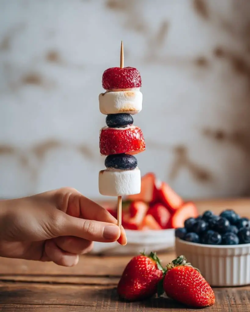 Red, White and Blue Fruit Kabobs Recipe