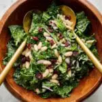 Kale Cannellini Bean Salad with Parmesan Garlic Dressing Recipe