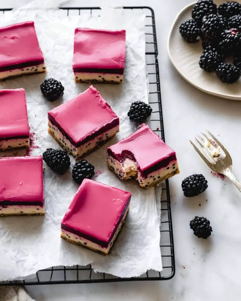 Blackberry Lemon Blondies with Berry Glaze Recipe