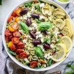 35 Minute Mediterranean Pesto Orzo Pasta Salad Recipe