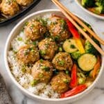 Asian Chicken Meatballs with Honey Soy Dipping Sauce Recipe