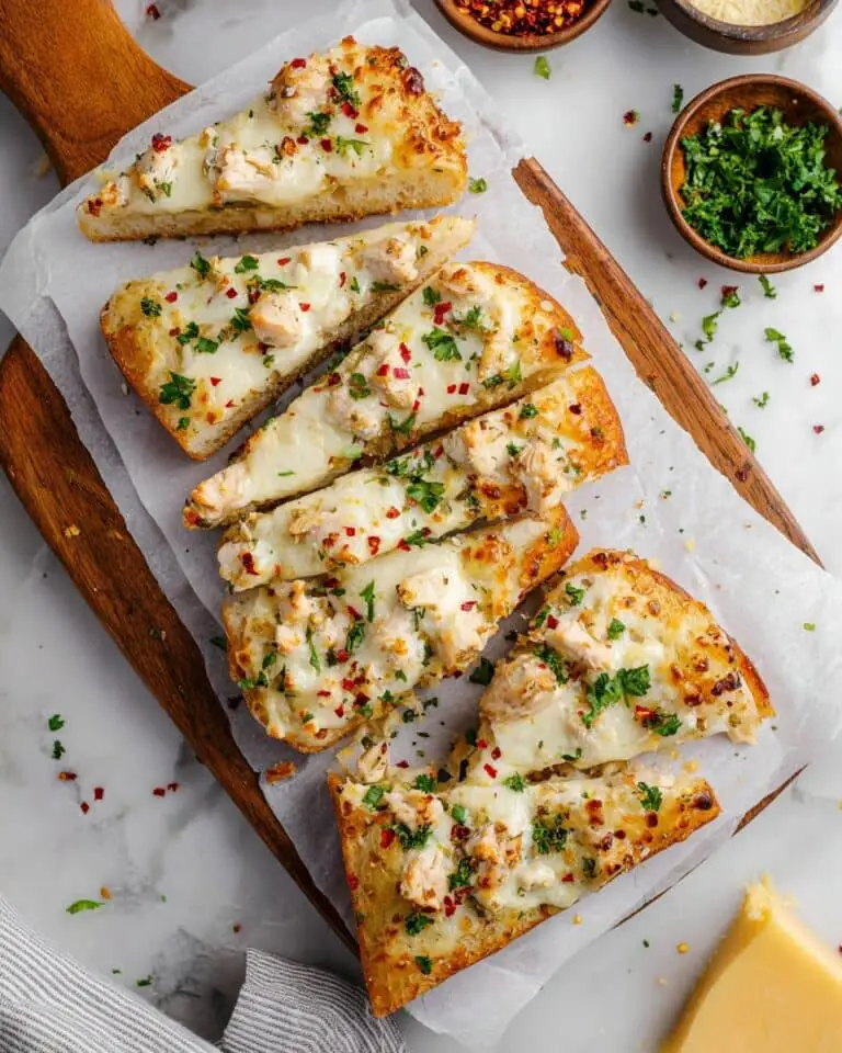 The Viral Chicken Alfredo Garlic Bread Recipe