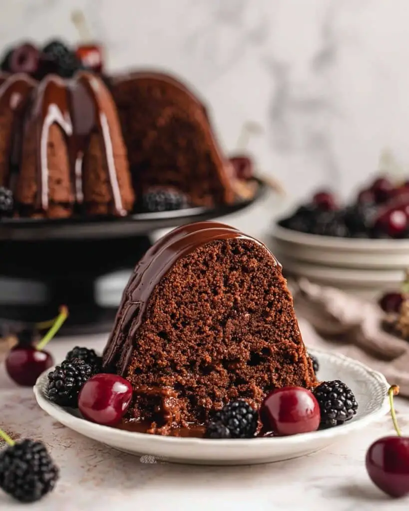 Chocolate Pound Cake with Rich Chocolate Ganache Recipe