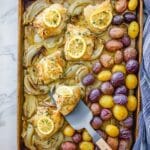 Sheet Pan Chicken with Artichokes, Potatoes, and Lemon Recipe