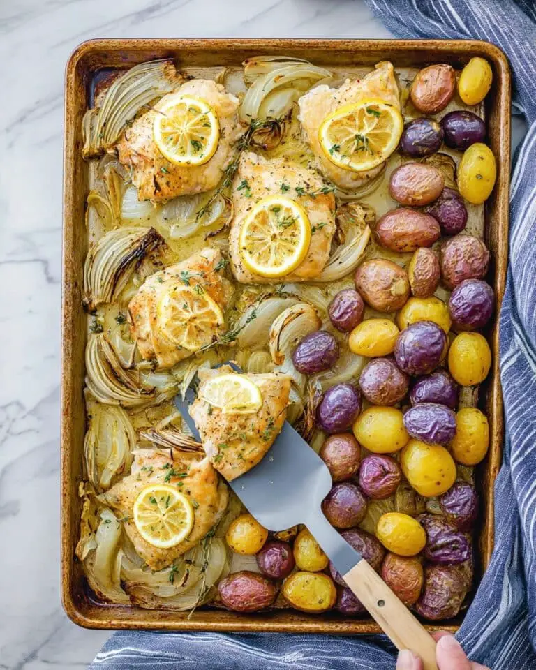 Sheet Pan Chicken with Artichokes, Potatoes, and Lemon Recipe
