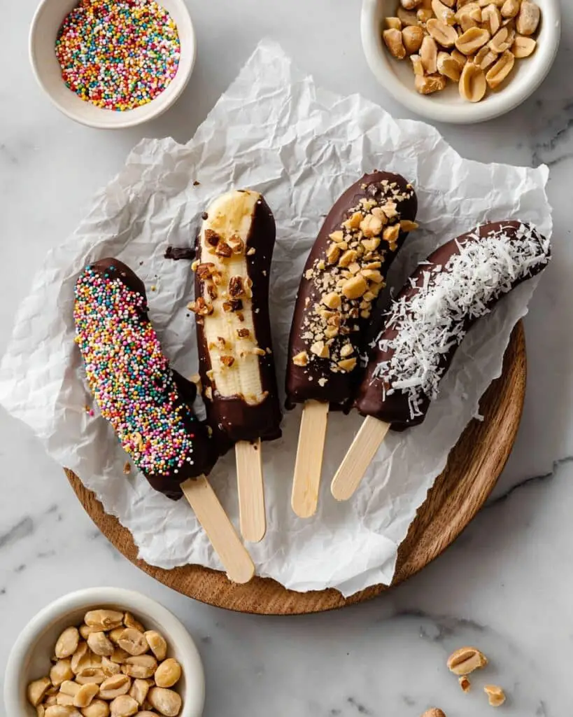 Frozen Chocolate Covered Banana Pops Recipe