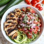 Bruschetta Chicken Zoodle Bowls Recipe