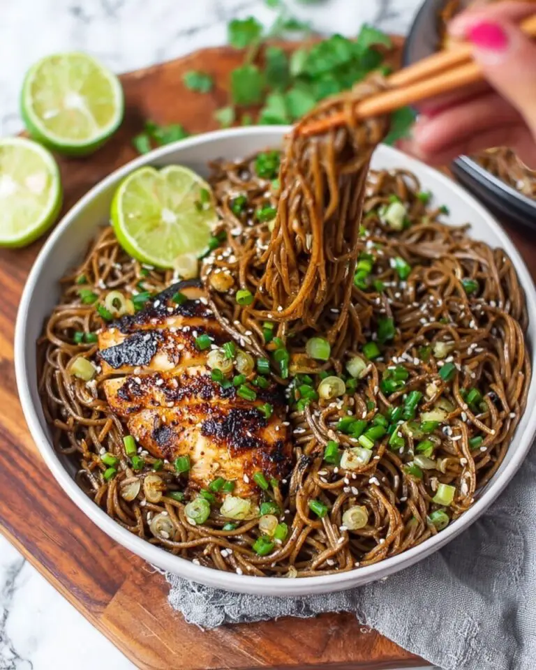 Cold Soba Noodle Salad with Vegetables and Sesame Dressing Recipe