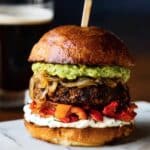 Black Bean Walnut Burgers with Saucy Sweet Onions Recipe