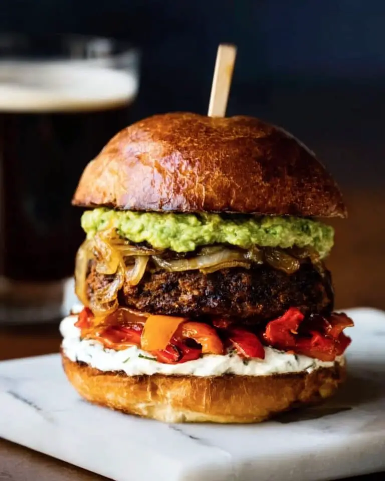 Black Bean Walnut Burgers with Saucy Sweet Onions Recipe