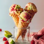 Rainbow Mango Pineapple Sherbet with Raspberry Swirl Recipe