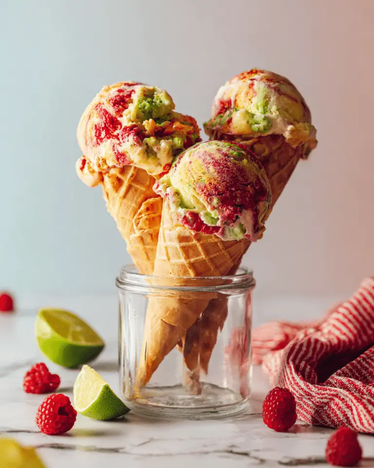 Rainbow Mango Pineapple Sherbet with Raspberry Swirl Recipe