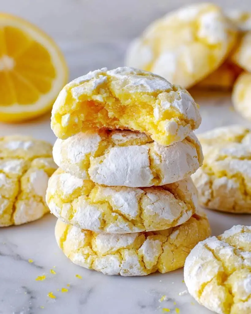 Lemon Cake Mix Crinkle Cookies Recipe