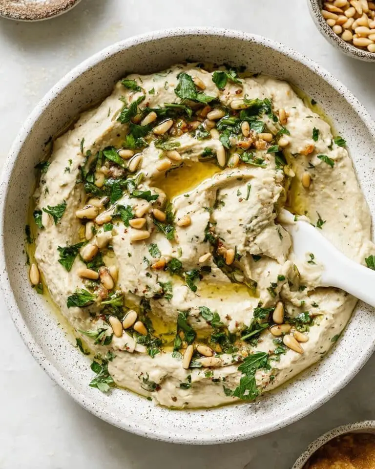 Smoky Eggplant Dip with Toasted Pine Nuts (Baba Ganoush) Recipe