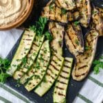 Grilled Zucchini and Eggplant with Naan and Hummus Recipe