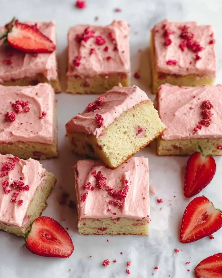 Strawberry Snack Cake with Cream Cheese Frosting Recipe