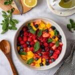 Fruit Soup with Mixed Berries, Peaches, and Mango Recipe