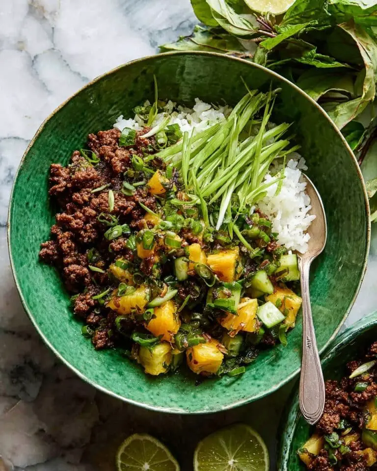 20 Minute Sticky Ginger Sesame Pineapple Beef Recipe