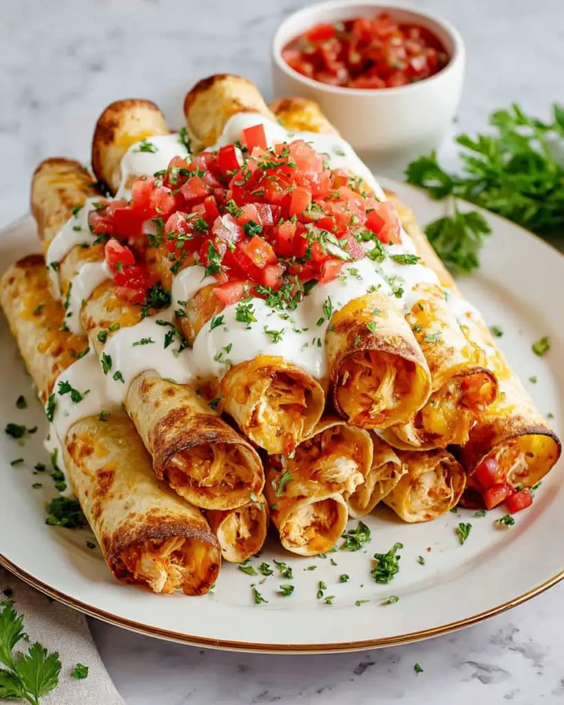 Creamy Chicken Taquitos with Crispy Shells Recipe