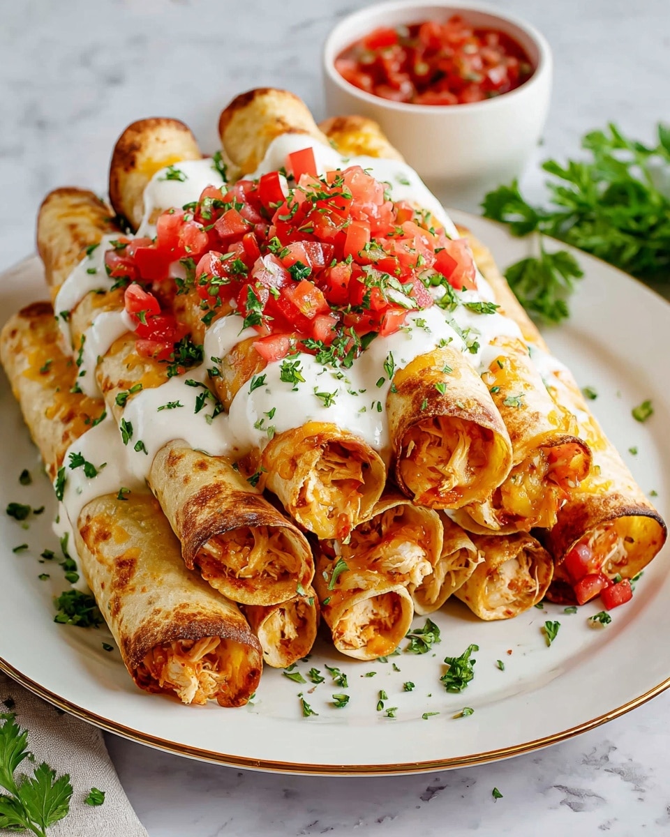 Creamy Chicken Taquitos with Crispy Shells Recipe