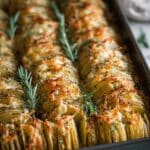 Hasselback Potato Casserole with Fresh Herbs and Asiago Cheese Recipe