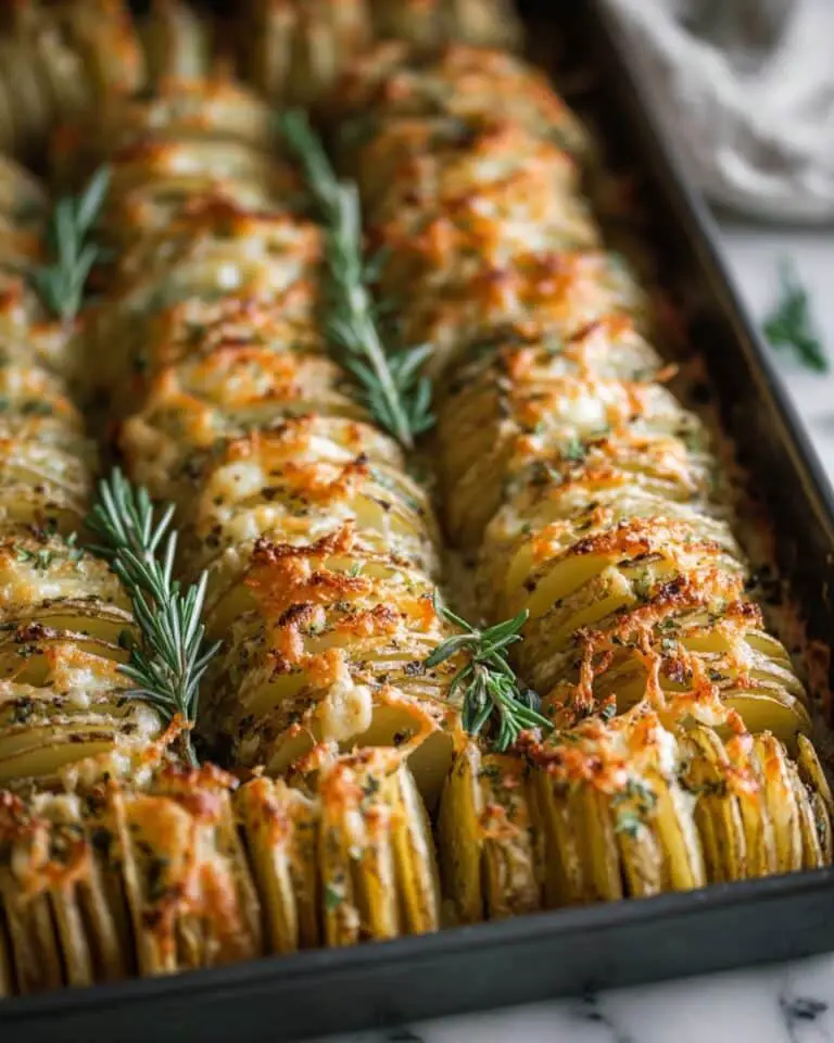 Hasselback Potato Casserole with Fresh Herbs and Asiago Cheese Recipe