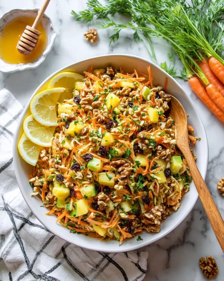 Crunchy Carrot Raisin Salad with Pineapple and Lemon-Honey Dressing Recipe